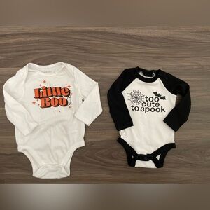 Halloween Themed Kids One Pieces Set - White and Black 3-6 months